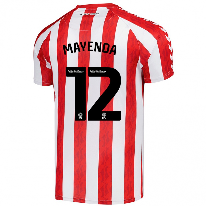 Kids Football Eliezer Mayenda #12 Red White Home Jersey 2024/25 T-Shirt Australia