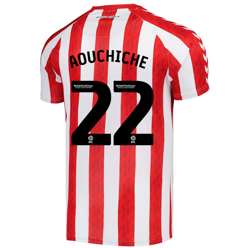 Kids Football Adil Aouchiche #22 Red White Home Jersey 2024/25 T-Shirt Australia