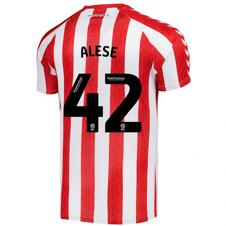 Kids Football Aji Alese #42 Red White Home Jersey 2024/25 T-Shirt Australia