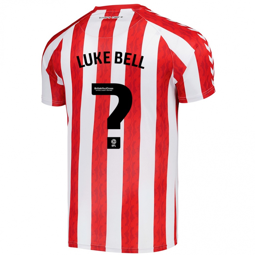 Kids Football Luke Bell #0 Red White Home Jersey 2024/25 T-Shirt Australia