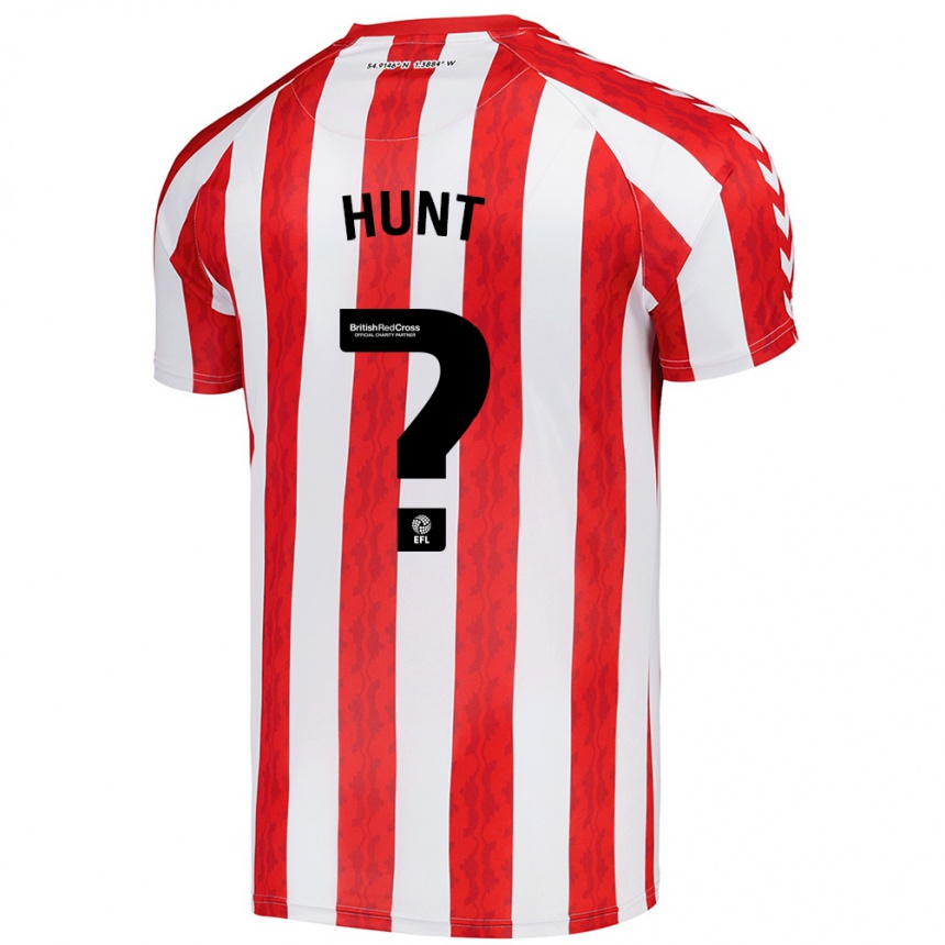 Kids Football Liam Hunt #0 Red White Home Jersey 2024/25 T-Shirt Australia