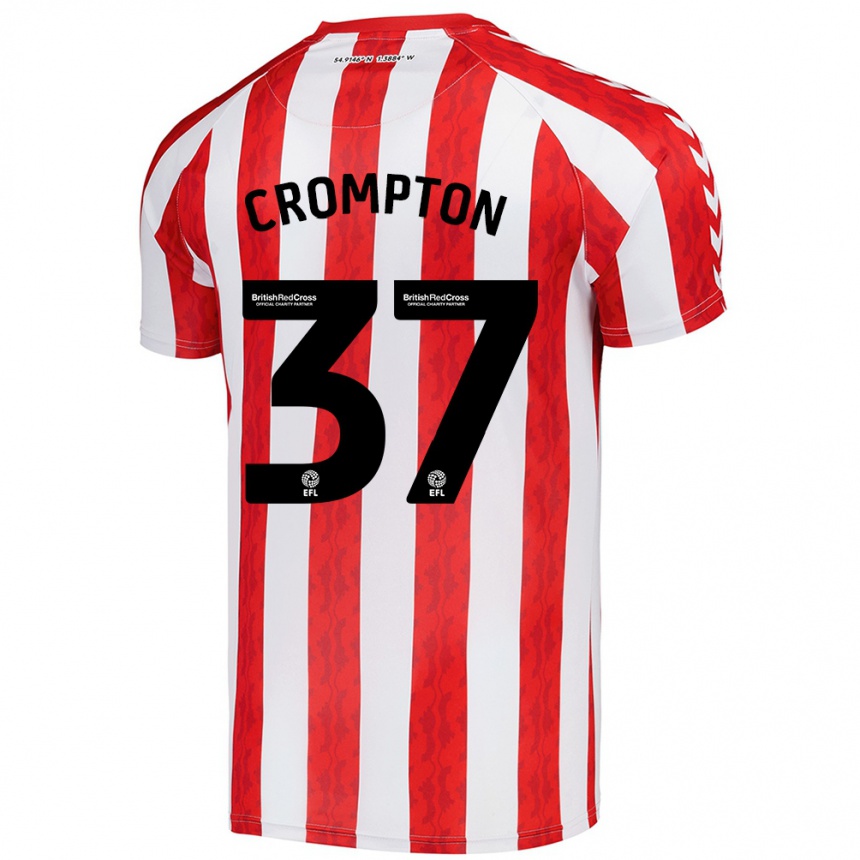 Kids Football Ben Crompton #37 Red White Home Jersey 2024/25 T-Shirt Australia