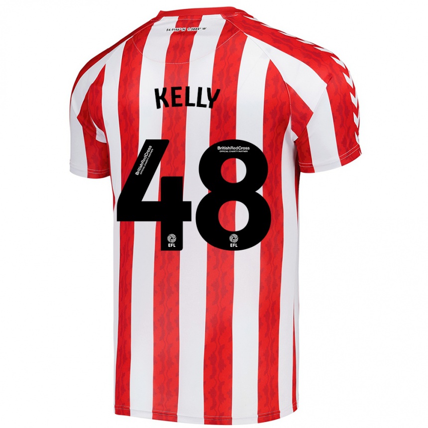 Kids Football Caden Kelly #48 Red White Home Jersey 2024/25 T-Shirt Australia