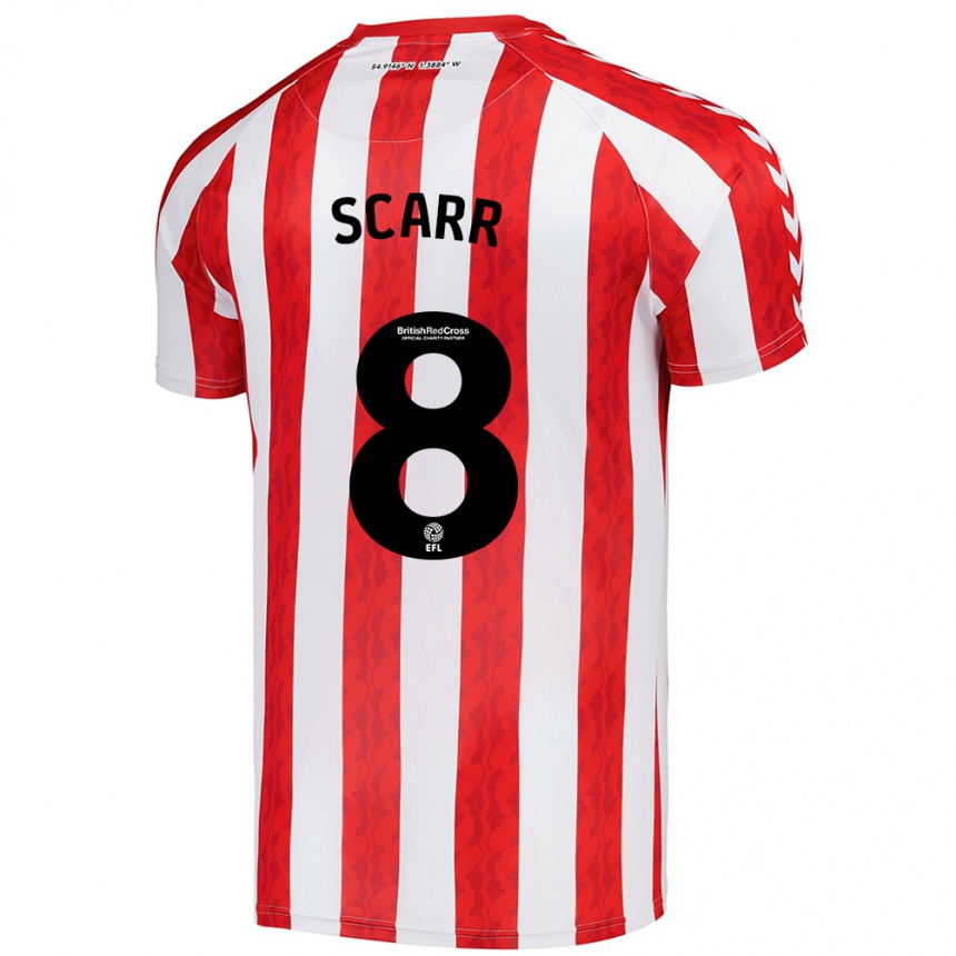 Kids Football Emily Scarr #8 Red White Home Jersey 2024/25 T-Shirt Australia