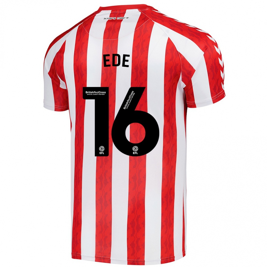 Kids Football Grace Ede #16 Red White Home Jersey 2024/25 T-Shirt Australia