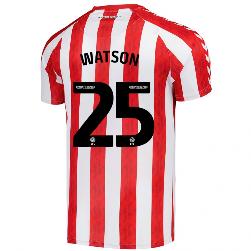 Kids Football Katy Watson #25 Red White Home Jersey 2024/25 T-Shirt Australia