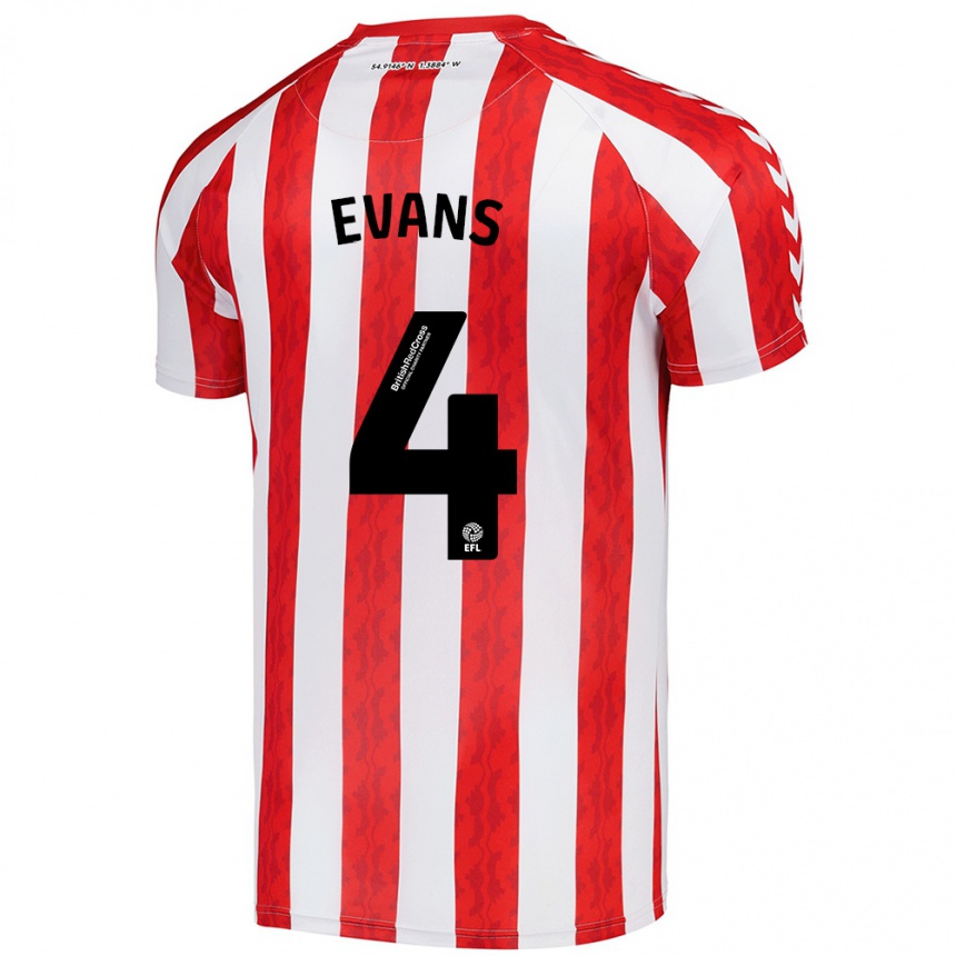 Kids Football Corry Evans #4 Red White Home Jersey 2024/25 T-Shirt Australia