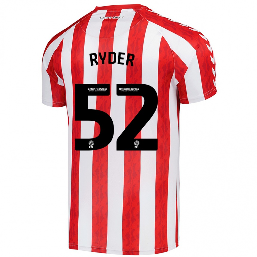 Kids Football Joe Ryder #52 Red White Home Jersey 2024/25 T-Shirt Australia