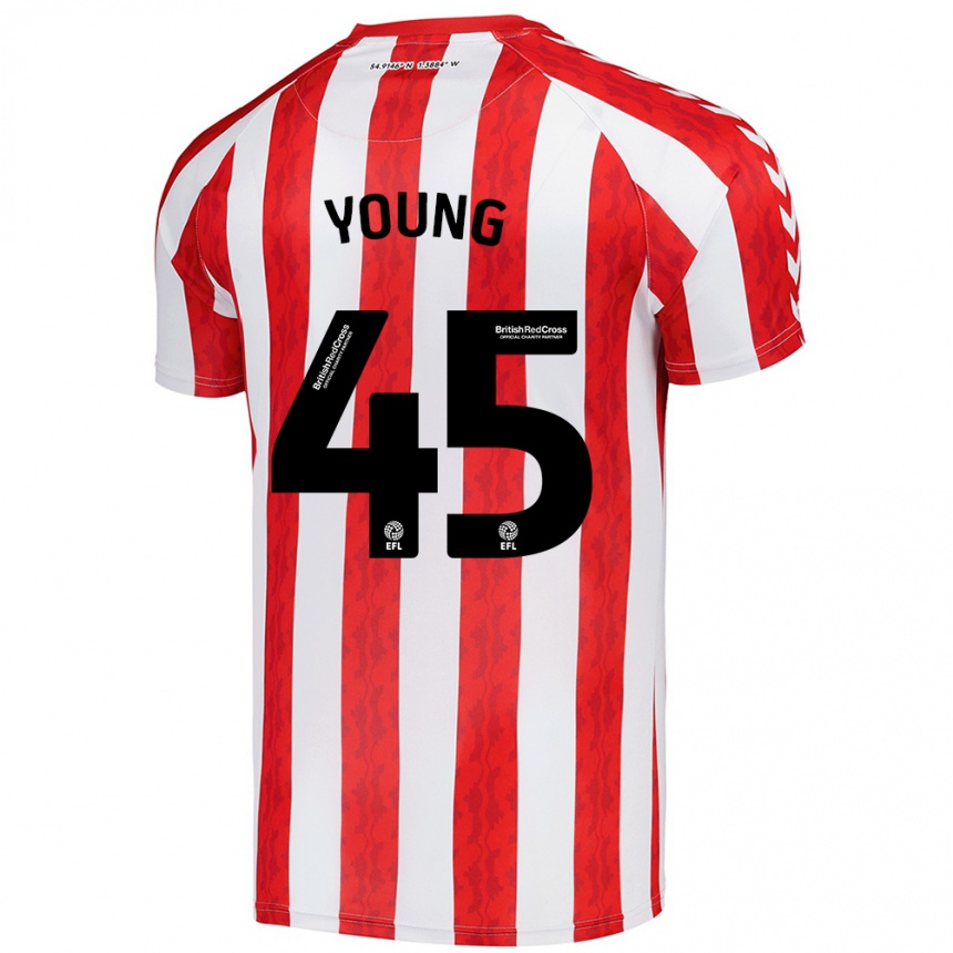 Kids Football Matthew Young #45 Red White Home Jersey 2024/25 T-Shirt Australia