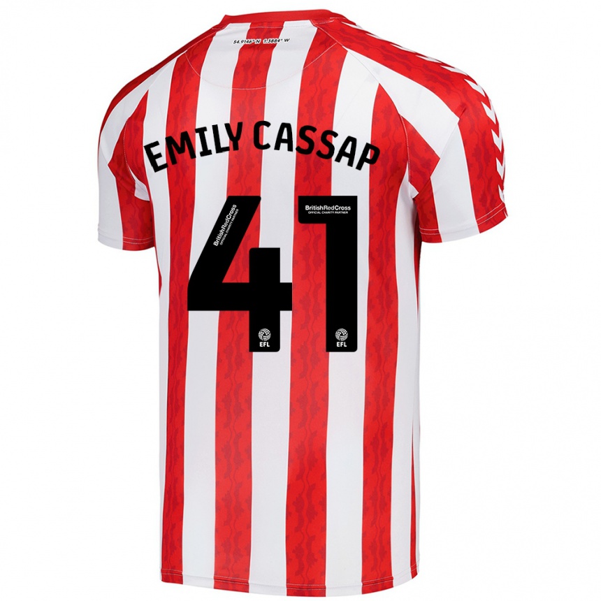 Kids Football Emily Cassap #41 Red White Home Jersey 2024/25 T-Shirt Australia