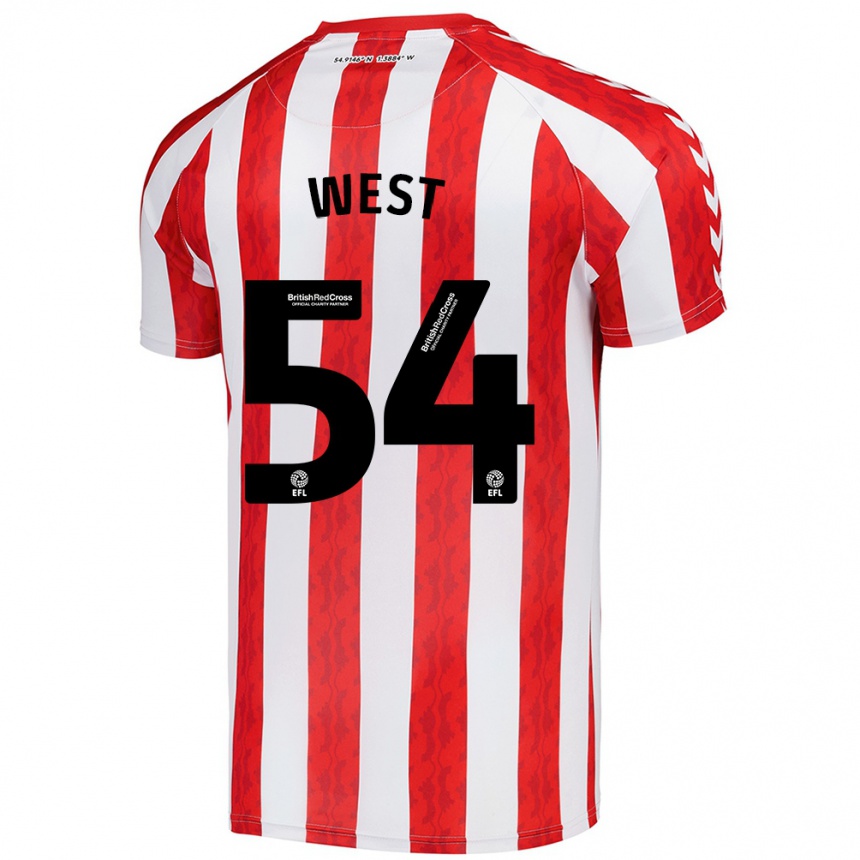 Kids Football Ella West #54 Red White Home Jersey 2024/25 T-Shirt Australia