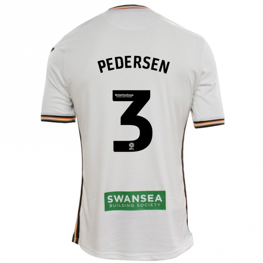 Kids Football Kristian Pedersen #3 White Home Jersey 2024/25 T-Shirt Australia