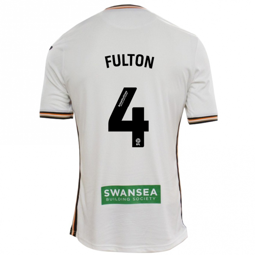 Kids Football Jay Fulton #4 White Home Jersey 2024/25 T-Shirt Australia