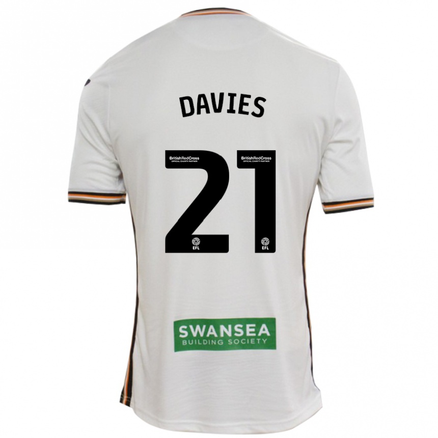 Kids Football Laura Davies #21 White Home Jersey 2024/25 T-Shirt Australia