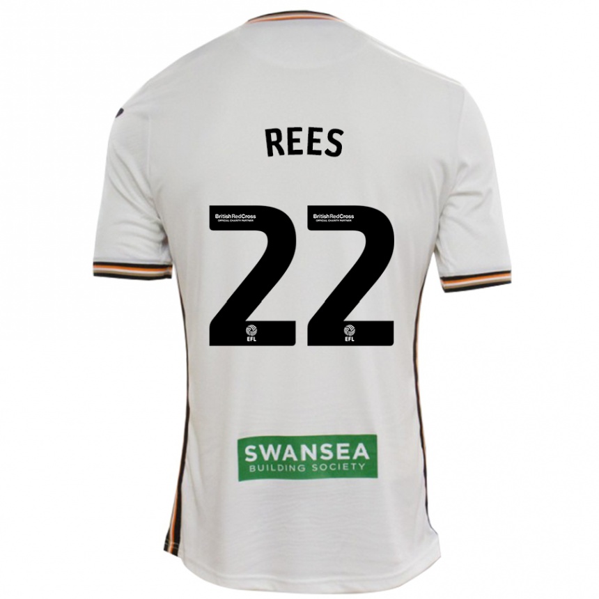 Kids Football Nia Rees #22 White Home Jersey 2024/25 T-Shirt Australia