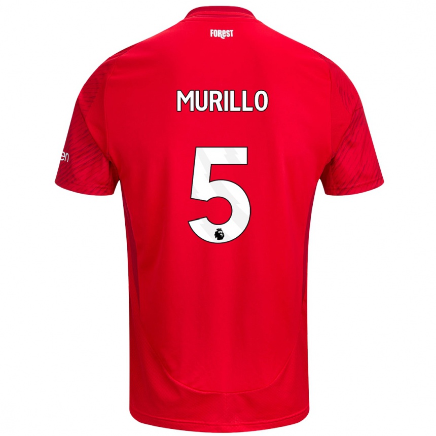 Kids Football Murillo #5 Red White Home Jersey 2024/25 T-Shirt Australia