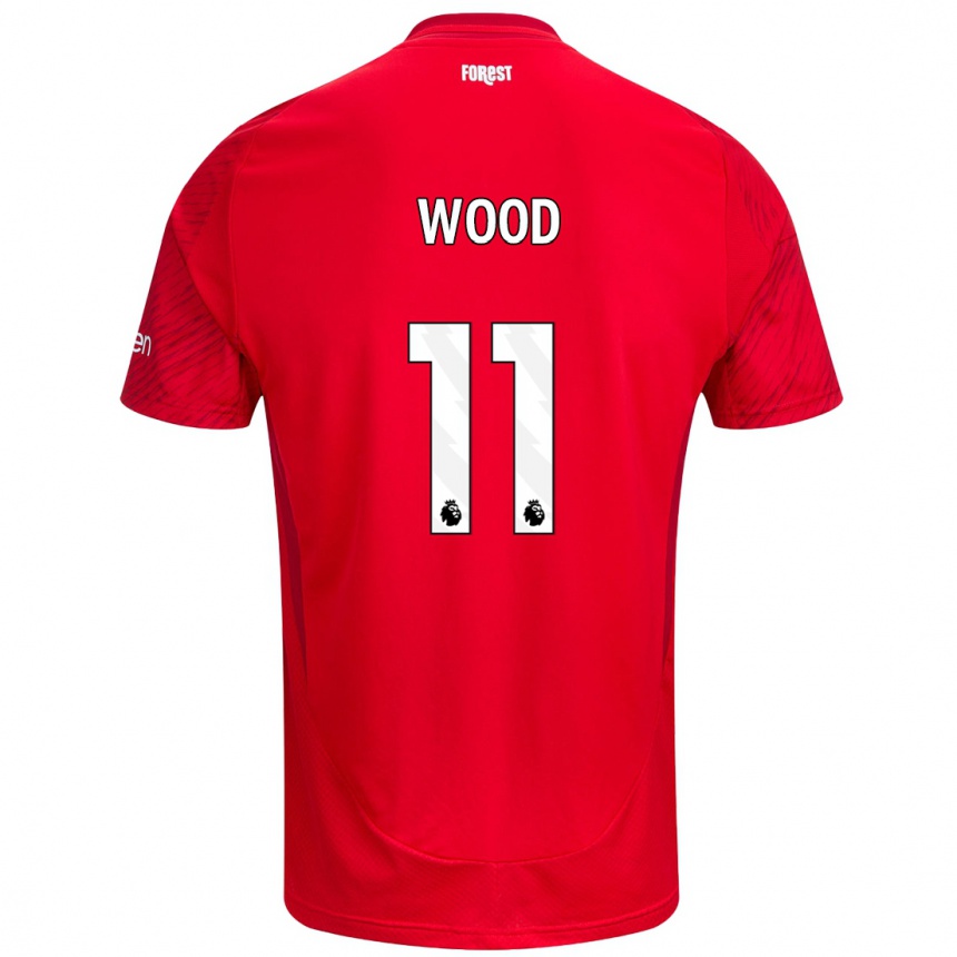 Kids Football Chris Wood #11 Red White Home Jersey 2024/25 T-Shirt Australia