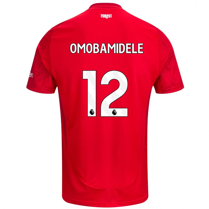 Kids Football Andrew Omobamidele #12 Red White Home Jersey 2024/25 T-Shirt Australia