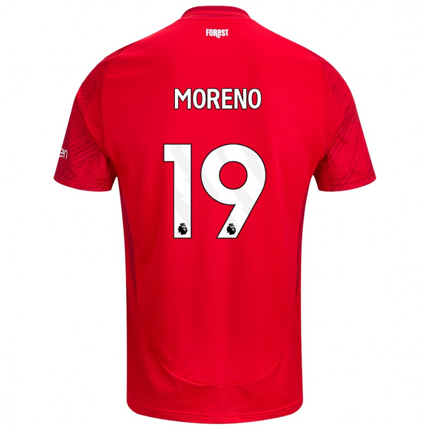 Kids Football Álex Moreno #19 Red White Home Jersey 2024/25 T-Shirt Australia