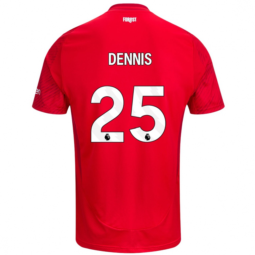 Kids Football Emmanuel Dennis #25 Red White Home Jersey 2024/25 T-Shirt Australia