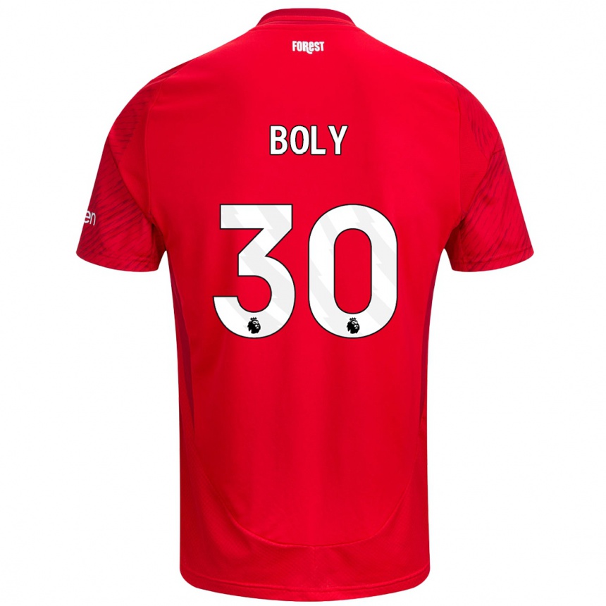 Kids Football Willy Boly #30 Red White Home Jersey 2024/25 T-Shirt Australia