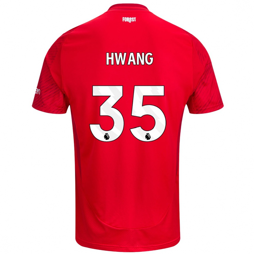 Kids Football Ui-Jo Hwang #35 Red White Home Jersey 2024/25 T-Shirt Australia