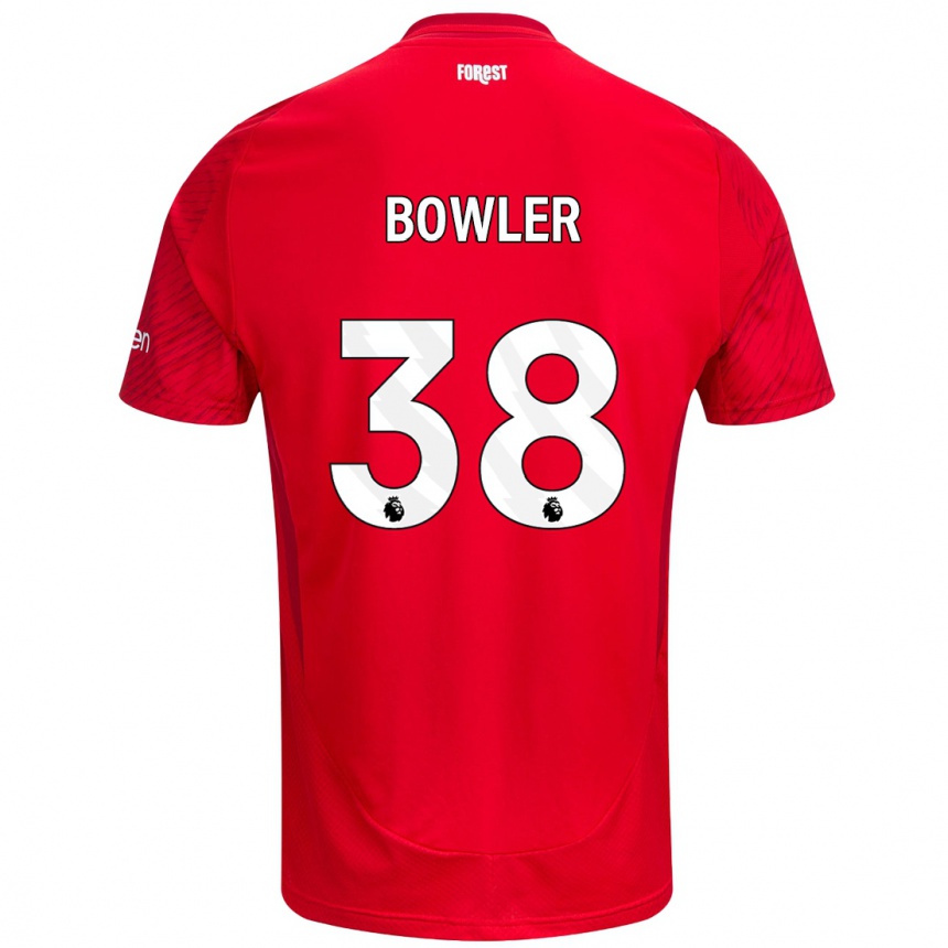 Kids Football Josh Bowler #38 Red White Home Jersey 2024/25 T-Shirt Australia