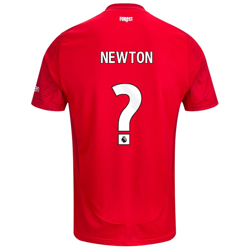 Kids Football Jamie Newton #0 Red White Home Jersey 2024/25 T-Shirt Australia