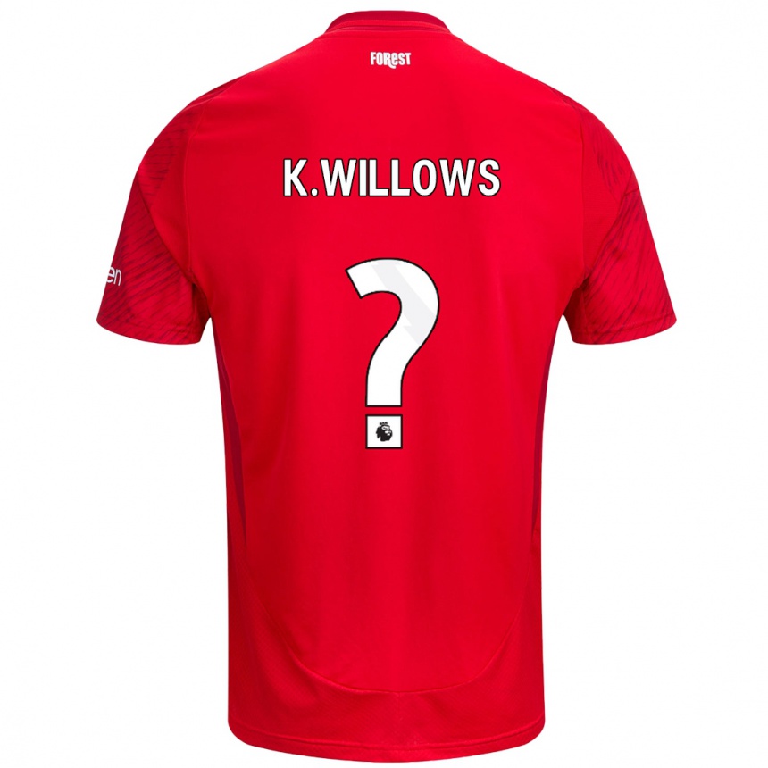 Kids Football Keehan Willows #0 Red White Home Jersey 2024/25 T-Shirt Australia