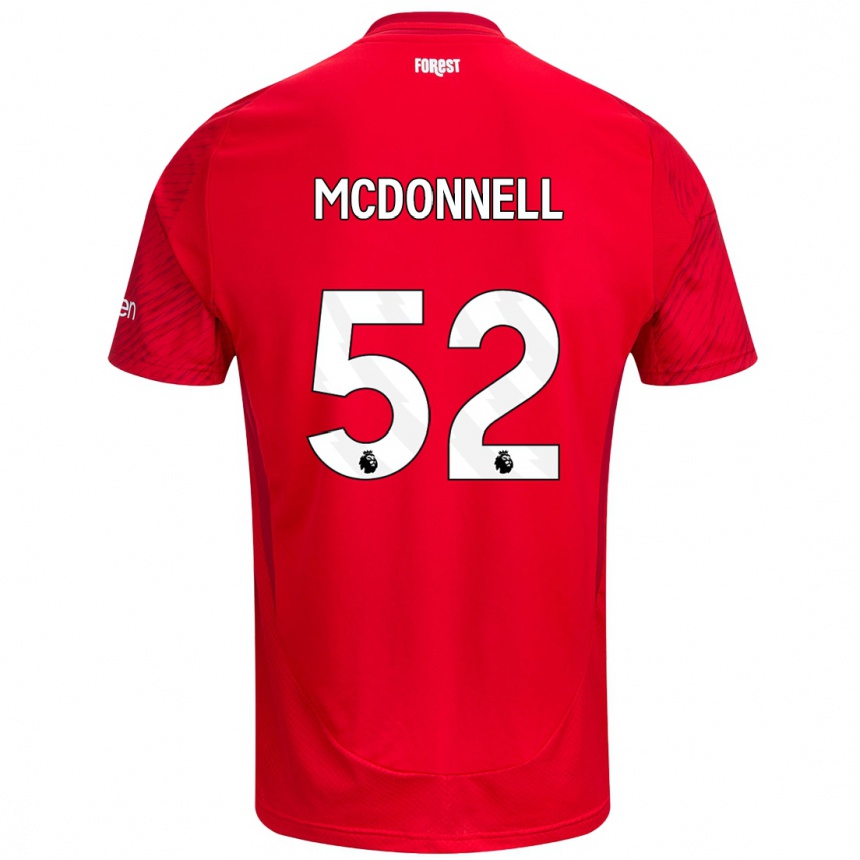 Kids Football Jamie Mcdonnell #52 Red White Home Jersey 2024/25 T-Shirt Australia