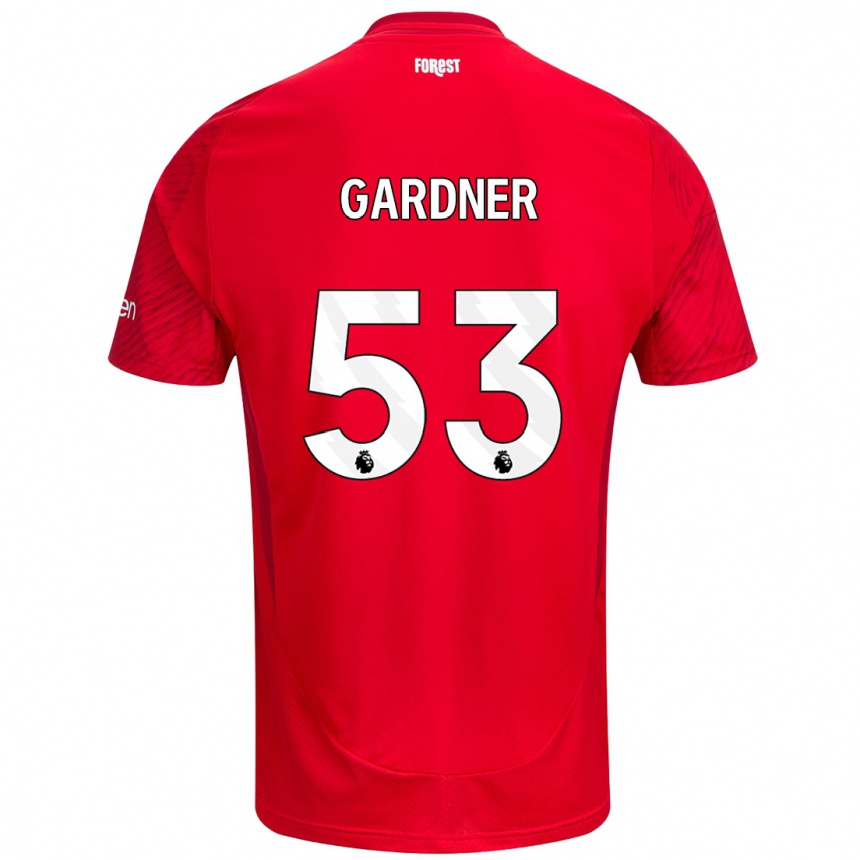 Kids Football Joe Gardner #53 Red White Home Jersey 2024/25 T-Shirt Australia