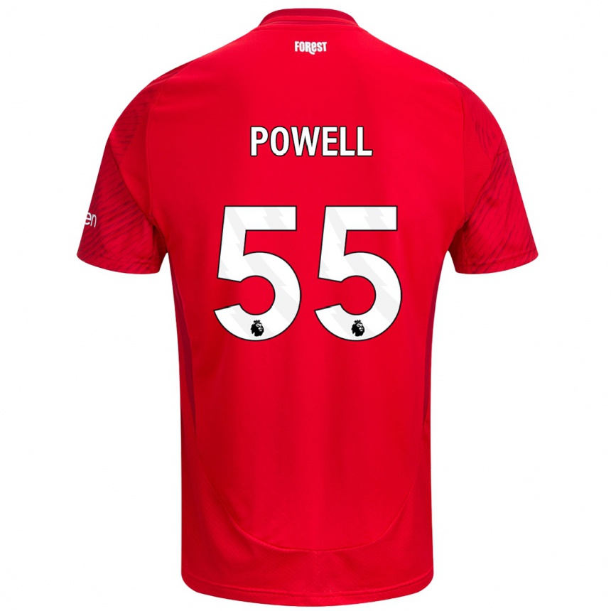 Kids Football Josh Powell #55 Red White Home Jersey 2024/25 T-Shirt Australia