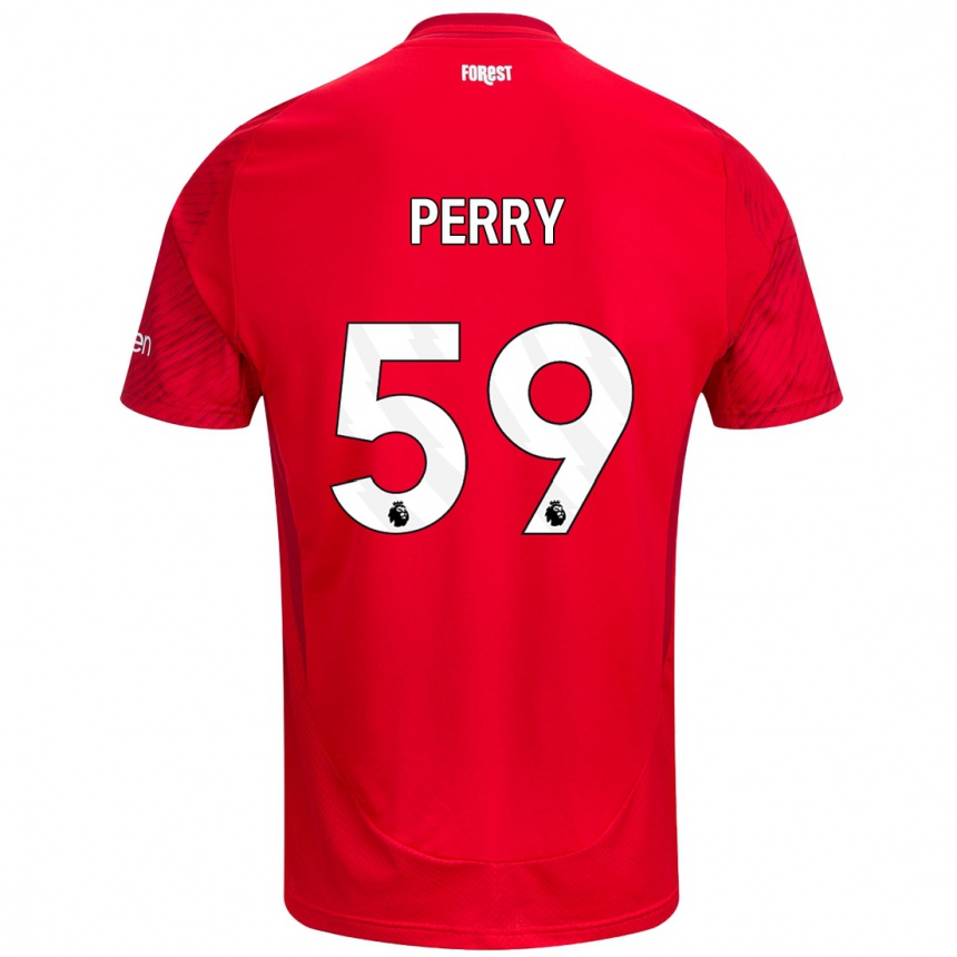 Kids Football Ben Perry #59 Red White Home Jersey 2024/25 T-Shirt Australia