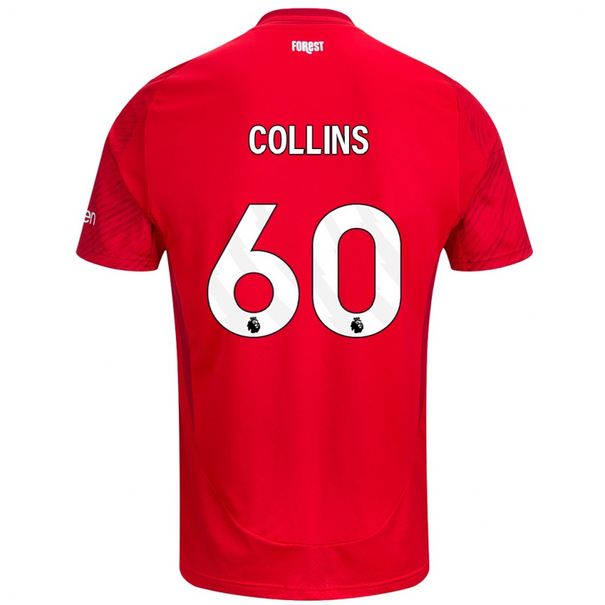 Kids Football Sam Collins #60 Red White Home Jersey 2024/25 T-Shirt Australia