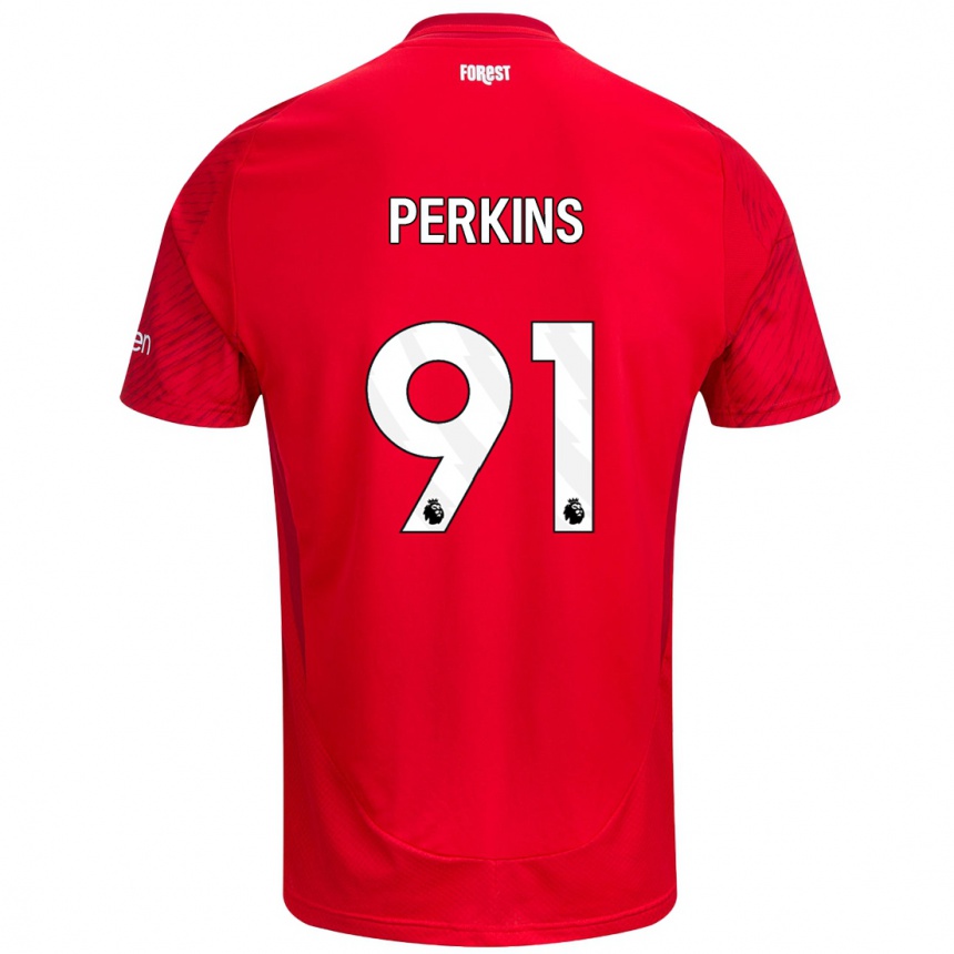 Kids Football Jack Perkins #91 Red White Home Jersey 2024/25 T-Shirt Australia