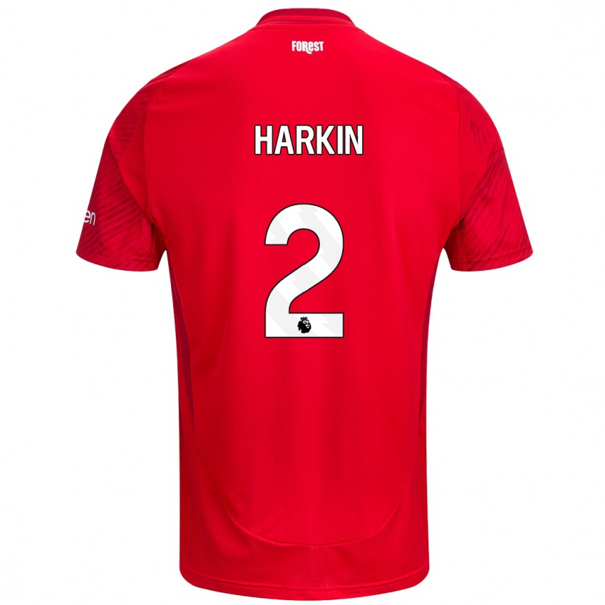 Kids Football Lyndsey Harkin #2 Red White Home Jersey 2024/25 T-Shirt Australia