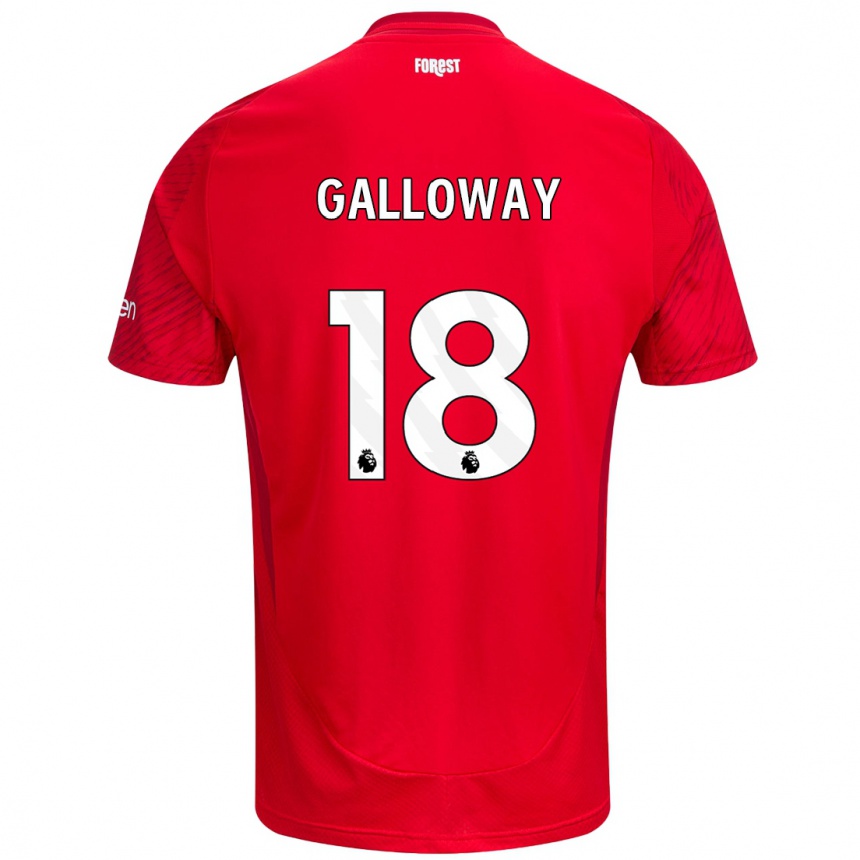 Kids Football Bridget Galloway #18 Red White Home Jersey 2024/25 T-Shirt Australia