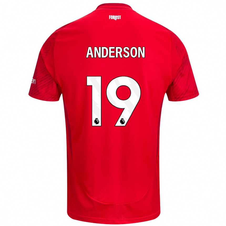 Kids Football Becky Anderson #19 Red White Home Jersey 2024/25 T-Shirt Australia