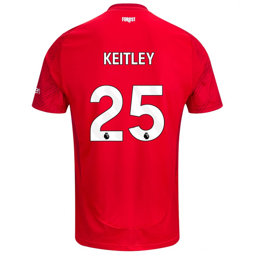 Kids Football Alice Keitley #25 Red White Home Jersey 2024/25 T-Shirt Australia