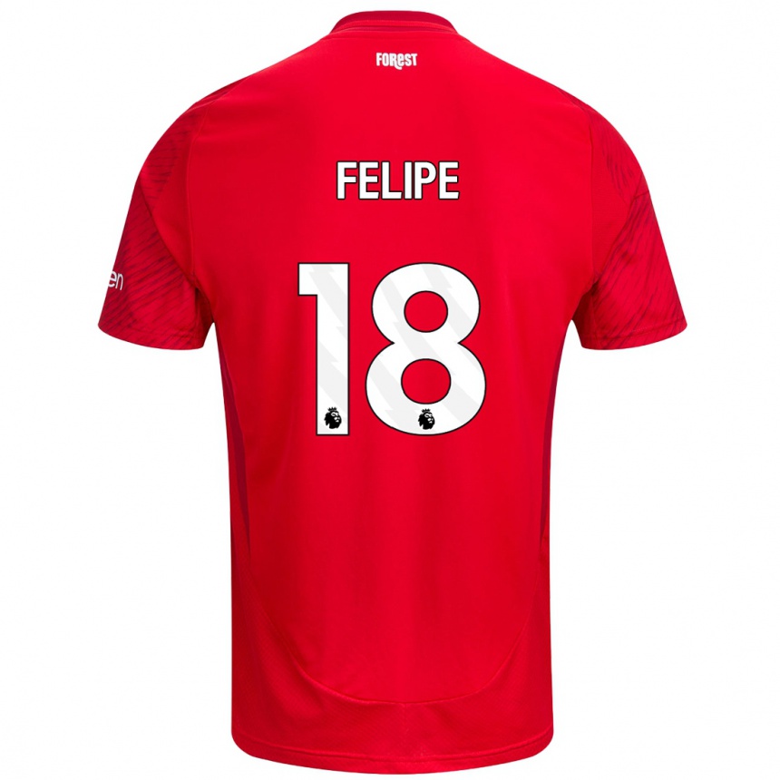 Kids Football Felipe #18 Red White Home Jersey 2024/25 T-Shirt Australia