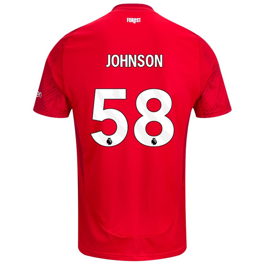 Kids Football Pharrell Johnson #58 Red White Home Jersey 2024/25 T-Shirt Australia