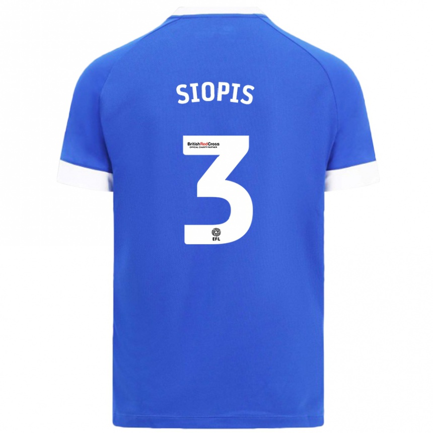 Kids Football Manolis Siopis #3 Sky Blue Home Jersey 2024/25 T-Shirt Australia