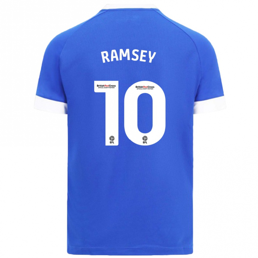 Kids Football Aaron Ramsey #10 Sky Blue Home Jersey 2024/25 T-Shirt Australia