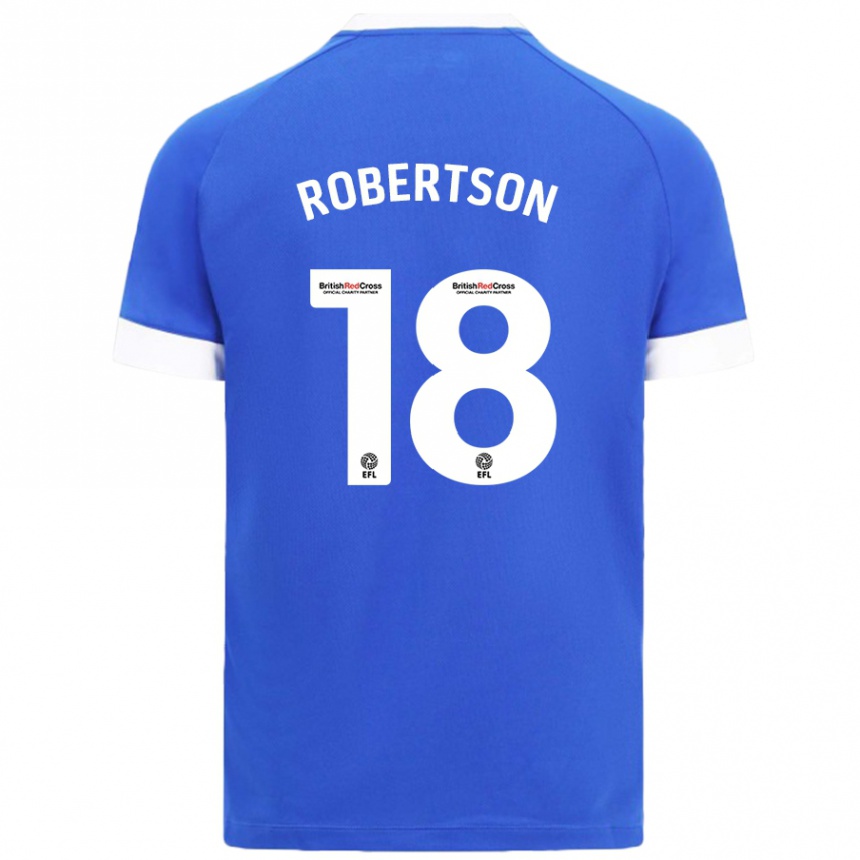 Kids Football Alex Robertson #18 Sky Blue Home Jersey 2024/25 T-Shirt Australia