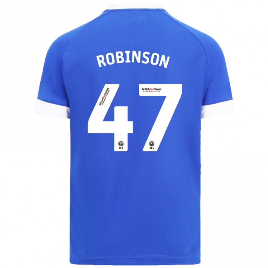 Kids Football Callum Robinson #47 Sky Blue Home Jersey 2024/25 T-Shirt Australia