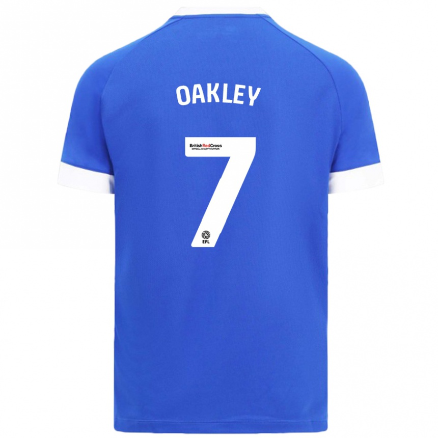 Kids Football Rhianne Oakley #7 Sky Blue Home Jersey 2024/25 T-Shirt Australia