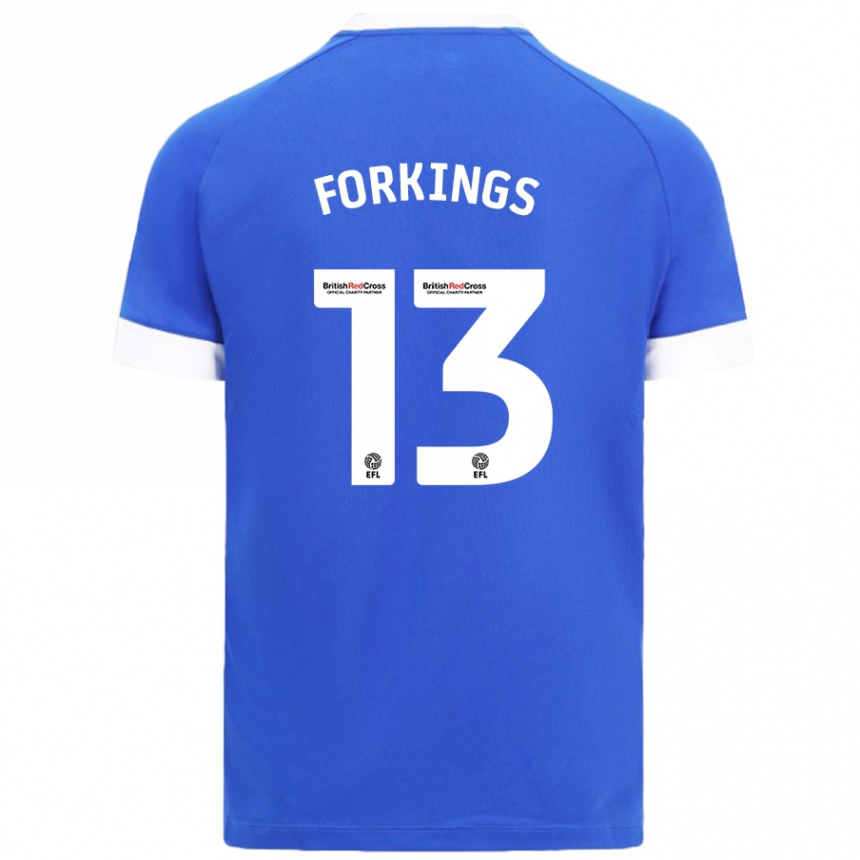 Kids Football Amelia Forkings #13 Sky Blue Home Jersey 2024/25 T-Shirt Australia