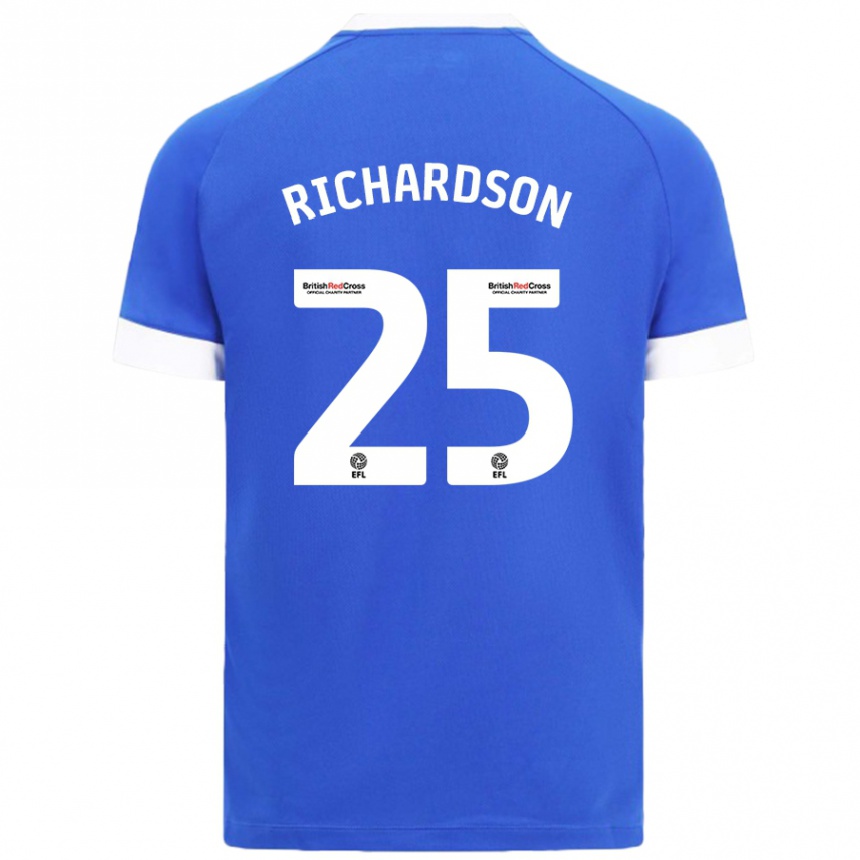 Kids Football Tija Richardson #25 Sky Blue Home Jersey 2024/25 T-Shirt Australia