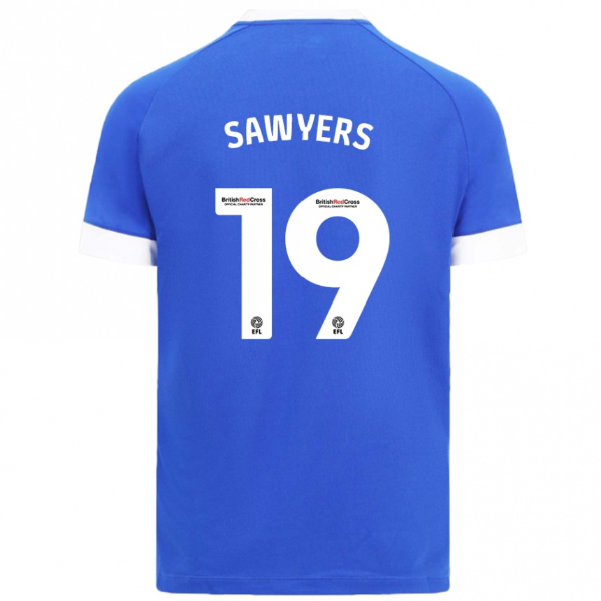 Kids Football Romaine Sawyers #19 Sky Blue Home Jersey 2024/25 T-Shirt Australia