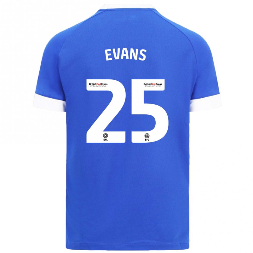 Kids Football Kieron Evans #25 Sky Blue Home Jersey 2024/25 T-Shirt Australia